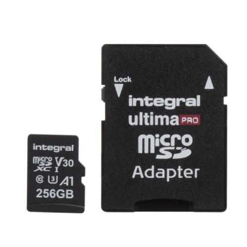 Integral 256GB microSD Card (SDXC), Class 10, UHS-1 U3 + Adapter  - 100 MB/s