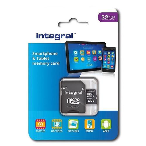 Integral 32GB Micro SD Card (SDHC) UHS-I U1 + Adapter - 90MB/s US$13.99