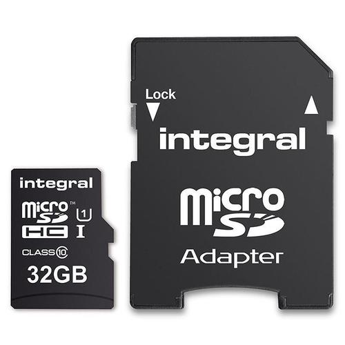 Integral 32GB Micro SD Card (SDHC) UHS-I U1 + Adapter - 90MB/s US$13.99