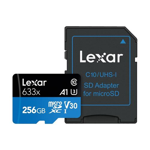 Lexar 256GB High-Performance 633x Micro SD Card (SDXC) A1 UHS-I U3 + Adapter - 100MB/s