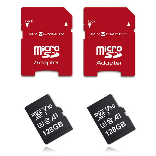 MyMemory PLUS 128GB Micro SD Card (SDXC) 4K A1 UHS-1 V30 U3 + Adapter - 100MB/s - 2 Pack