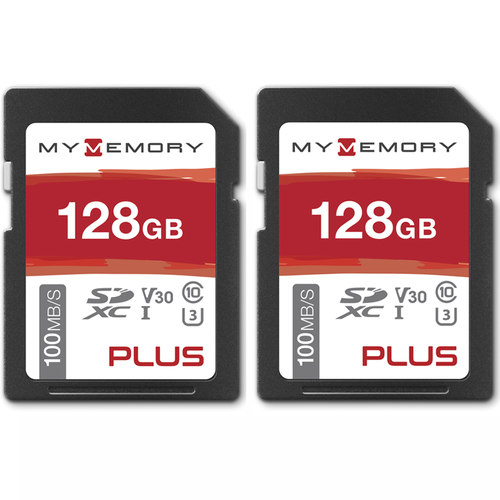MyMemory PLUS 128GB V30 High Speed SD Card (SDXC) UHS-1 U3 - 100MB/s 2 PACK