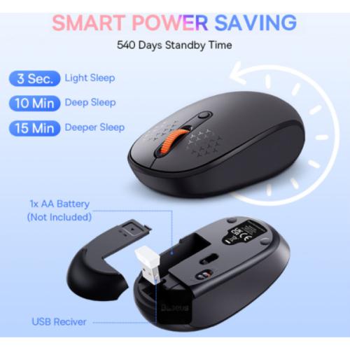 Baseus F01B Tri-Mode Wireless Mouse -  Frosted Gray