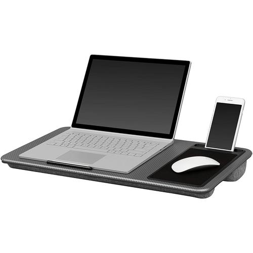 PORTABLE LAP DESK LAPTOP TRAY WITH PILLOW CUSHION MOUSE PAD PHONE TABLET  SLOT