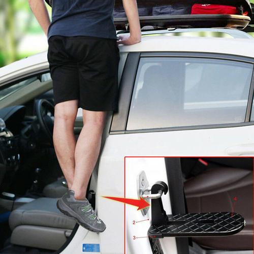 Multifunction Car Assist Folding Pedal - Black