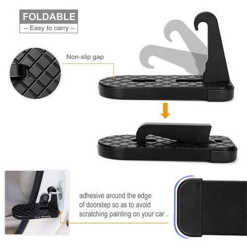 Multifunction Car Assist Folding Pedal - Black