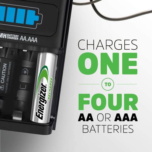 Energizer Recharge Universal Charger for NiMH Rechargeable AA, AAA