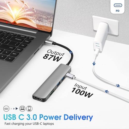 6 in 1 Type C to HDMI Adapter Hub 4K for MacBook Pro Air iMac iPad Pro USB 3.0
