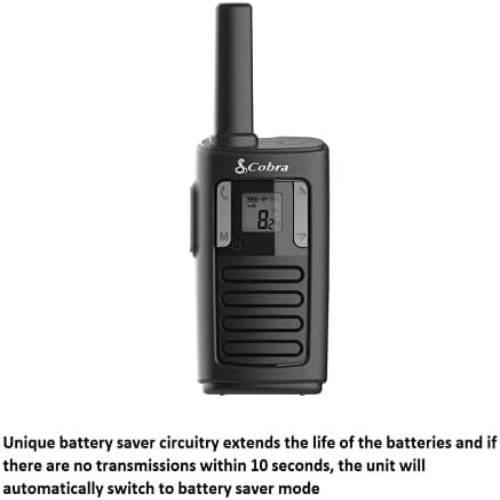 Cobra MT100 PMR446 2-Way License Free Walkie Talkie Radio (Twin Pack) - Black