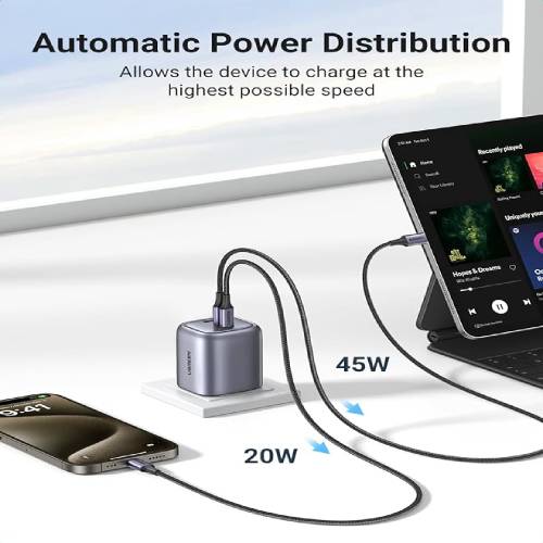 Ugreen Nexode 65W Foldable GaN Wall Charger 3-Ports