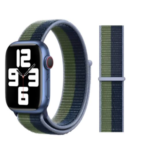 Apple Official Watch Band 42mm / 44mm / 45mm Strap  Sport Loop -Abyss Blue/Moss Green (Open Box)