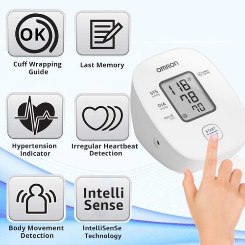  Omron Hem 7121J Fully Automatic Digital Blood Pressure Monitor  with Intellisense Technology & Cuff Wrapping Guide Most Accurate  Measurement (White) (Power Source - Battrey) : Health & Household