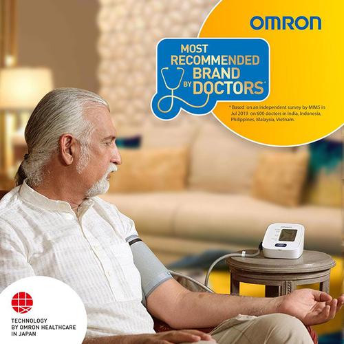 Omron Hem 7121J Fully Automatic Digital Blood Pressure Monitor with  Intellisense Technology & Cuff Wrapping Guide Most Accurate Measurement  (White)