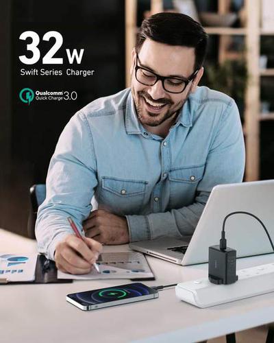 AUKEY 32W PA-F3S 2 Port PD Type-C Wall Charger - Black