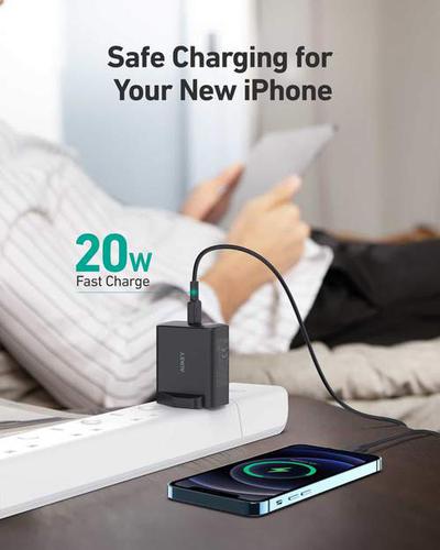 AUKEY 32W PA-F3S 2 Port PD Type-C Wall Charger - Black