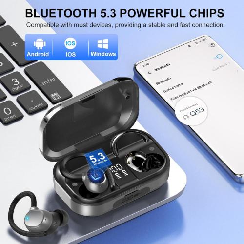 GCBIG Bluetooth Wireless Earbuds - Black