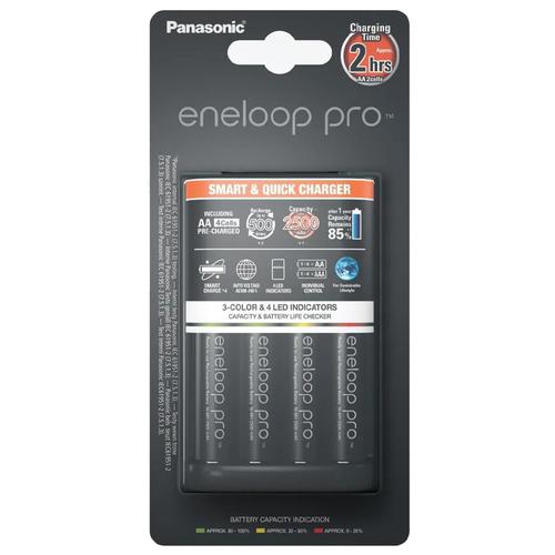 Panasonic eneloop Pro Rechargeable AA Ni-MH Batteries with Charger