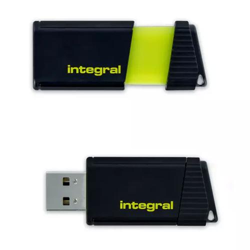Integral 64GB Pulse USB Flash Drive - Yellow