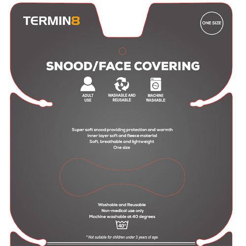 Snood Face Covering - Grey Geometric