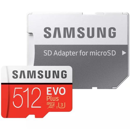 Samsung 512GB Evo Plus Micro SD Card (SDXC) UHS-I U3 + Adapter - 100MB/s