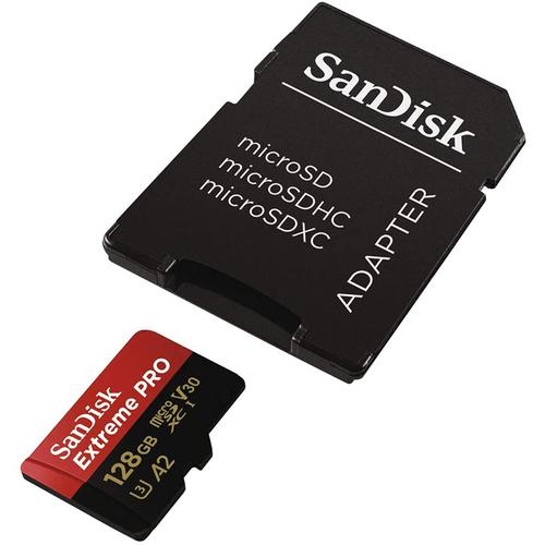 SanDisk 128GB Extreme Pro V30 Micro SD Card (SDXC) A2 UHS-I U3 + Adapter - 170MB/s