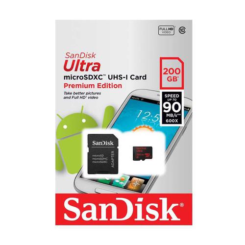 SanDisk 200GB Ultra Micro SD Card (SDXC) UHS-I U3 + Adapter - 90MB/s