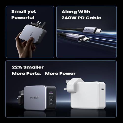 UGREEN Nexode 140W USB C Charger 3 in 1 Power Adapter