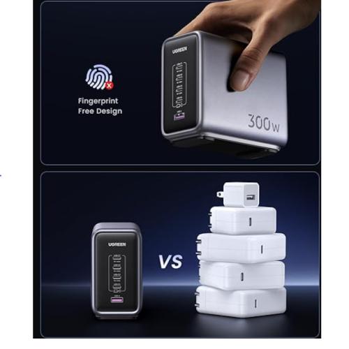 UGREEN MacBook Pro 300W USB C Nexode 5-Port PD3.1 PPS Super Fast GaN Charger