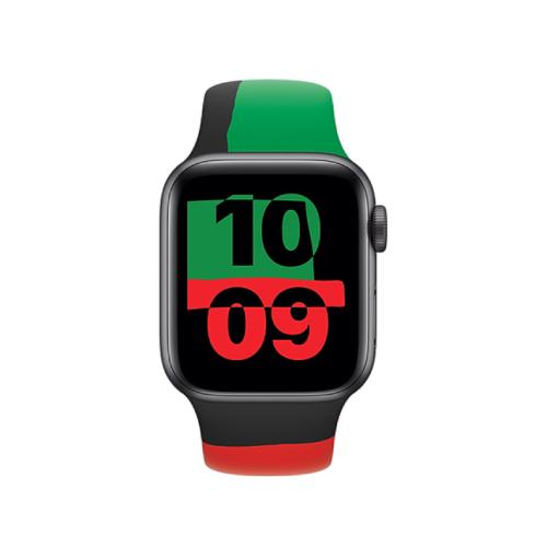 Apple Official Watch Band  38mm/40mm unity Sport Band - Black/ Green/ Red (Open Box)