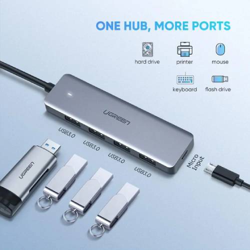 UGREEN USB C Hub 4 Ports USB Type C to USB 3.0 Hub Adapter with Charging Port
