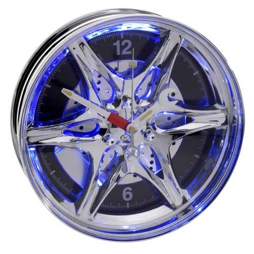 Neon Rim Alloy Wheel Shaped Wall Clock