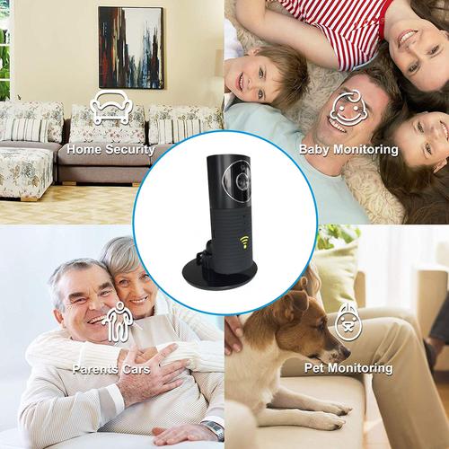 Clever Dog Panorama 180 ° View HD Home Security Camera - Black