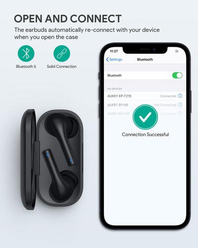 AUKEY EP-T21S Move Compact II Wireless Earbuds 3D Surround Sound - Black