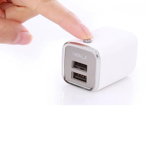 iWalk Dolphin 3.1A Dual USB Mains Charger - White