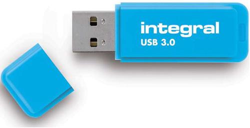 Integral 64GB Neon USB 3.0 Flash Drive - 25MB/s - Blue