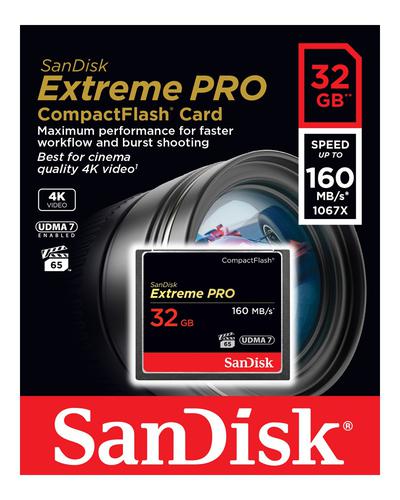 SanDisk 32GB 1067X Extreme PRO Compact Flash Card - 160MB/s