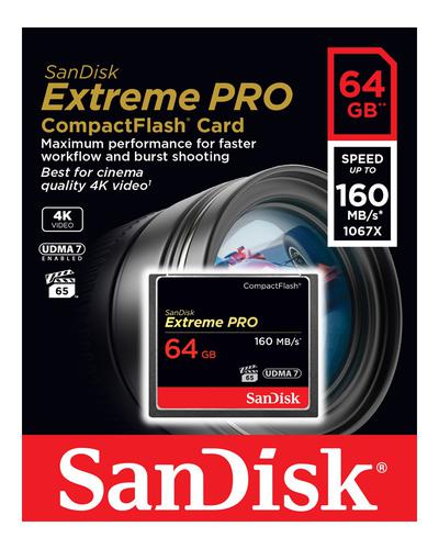 Carte Mémoire CompactFlash SanDisk Extreme Pro 64 Go UDMA7 SDCFXPS-064G-X46 