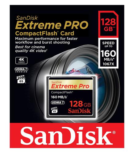 SanDisk 128GB 1067X Extreme PRO Compact Flash Card - 160MB/s