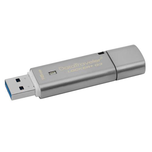 Kingston 16GB DataTraveler Locker+ G3 USB 3.0 Flash Drive - 130Mb/s - Cloud Back-Up