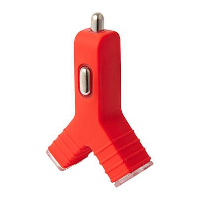 Groov-e 2.1A Dual USB Car Charger - Red