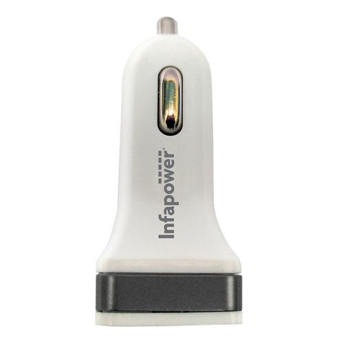 Infapower 2.1A Twin USB Car Charger - White