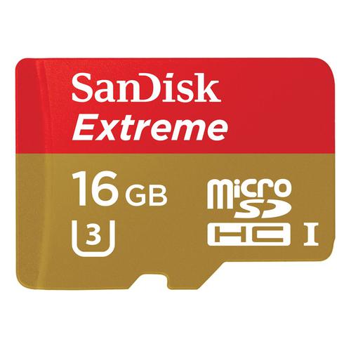 SanDisk 16GB Extreme Micro SD Card (SDHC) UHS-I U3 + Adapter - 90MB/s