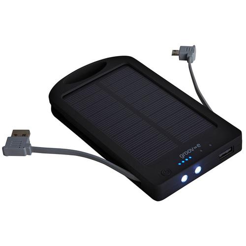 Groov-e 6000mAh Solar Powered Portable Phone Battery Charger