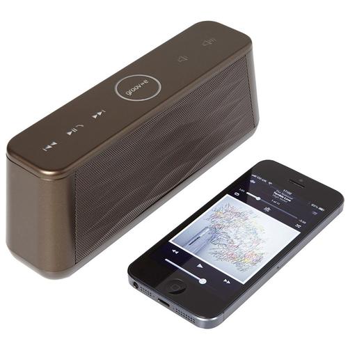Groov-e Sound Wave Wireless Bluetooth Speaker with Mic - Brown