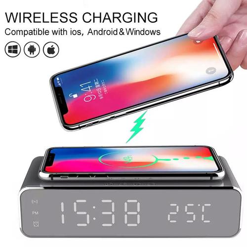 Oneo 3 In 1 Digital Alarm Clock With Thermometer 5w Wireless Charger Black 17 99 Free Delivery Mymemory