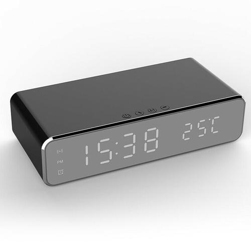 Oneo 3 In 1 Digital Alarm Clock With Thermometer 5w Wireless Charger Black Us 27 99 Mymemory