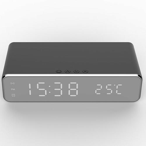 Oneo 3 In 1 Digital Alarm Clock With Thermometer 5w Wireless Charger Black Us 27 99 Mymemory
