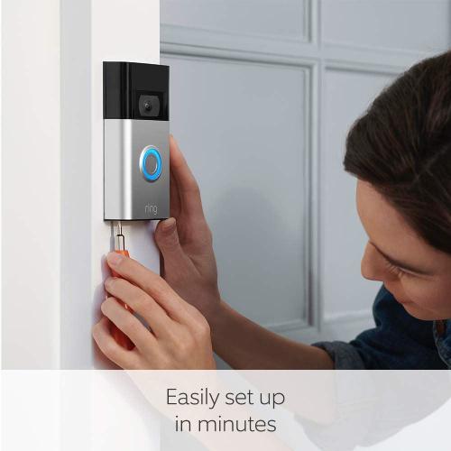 Ring Video Doorbell 1080p HD Advanced Motion Detection - Satin Nickel  (2nd Gen)
