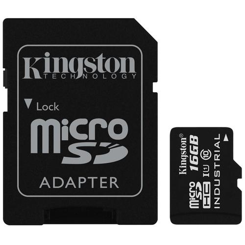Kingston 16GB Industrial Micro SD Card (SDHC) + Adapter - 90MB/s