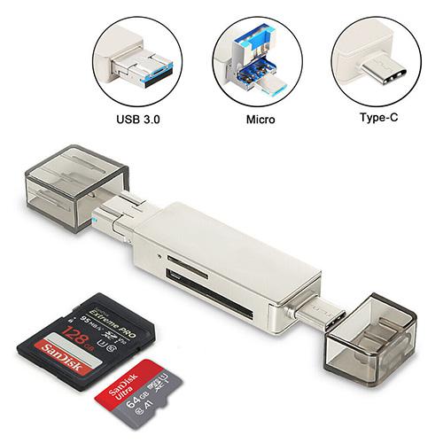 SD & MicroSD Card Reader - USB-C to Micro USB & USB £6.98 - Free Delivery